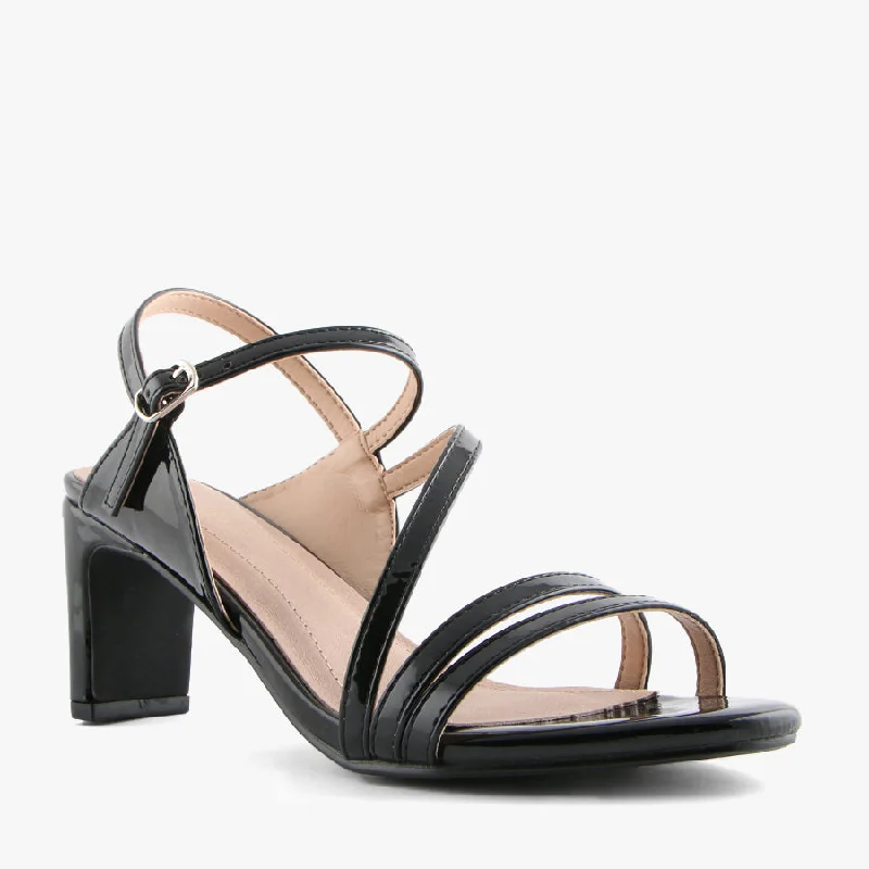 Women's Cork - Soled Espadrille Sandals with a Rope - Trimmed Upper in Navy for a Summer VibeNANNA BLACK PATENT