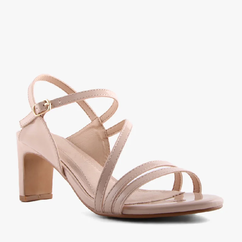 Women's Sandals with a Wedge Heel and a Tassel Detail in Orange for a Trendy LookNANNA NUDE PATENT