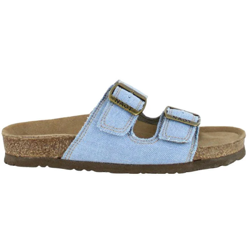 Women's Strappy Gladiator Sandals with Buckle Closures in Tan for a Boho LookNAOT Santa Barabara - Light Denim