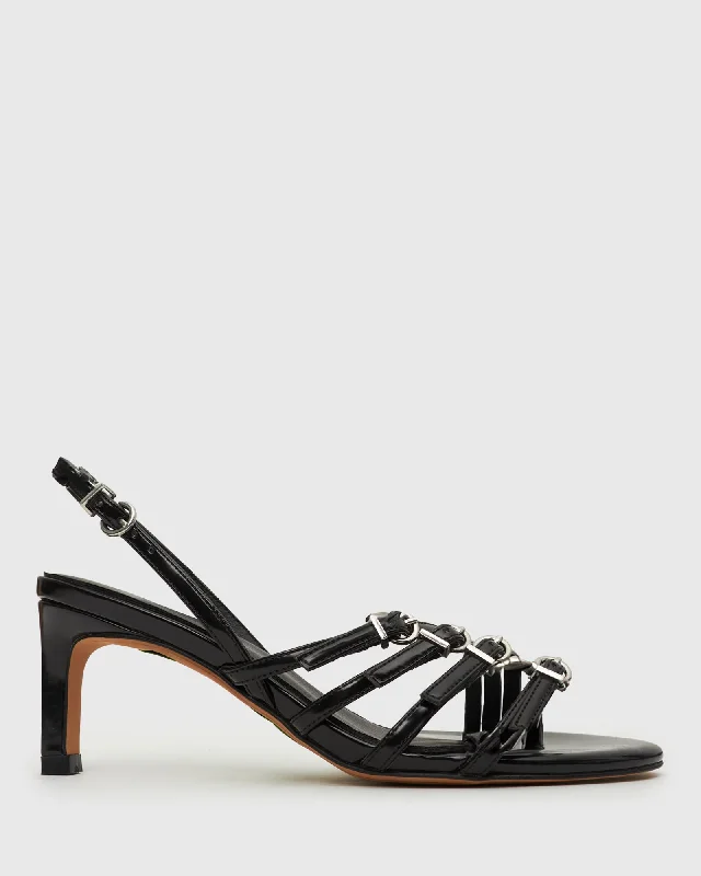 Adjustable Strap Women's Sandals with a Padded Heel in Pink for a Custom FitODEN Buckle Strappy Heel Sandals