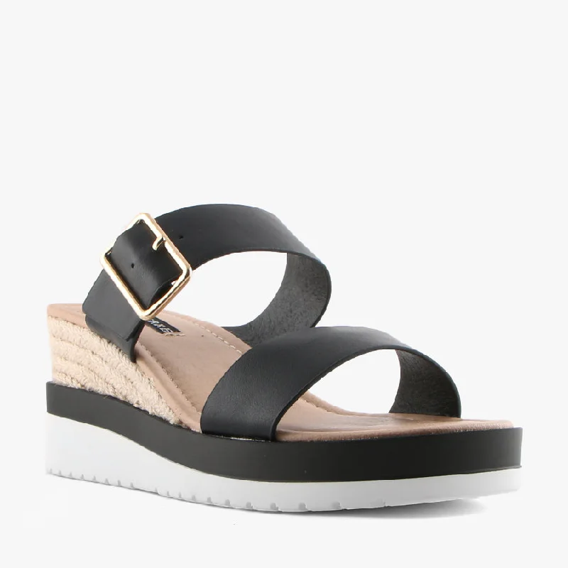Shock - Absorbing Women's Sandals with a Soft Insole in Black for Active LifestylesOLLY BLACK