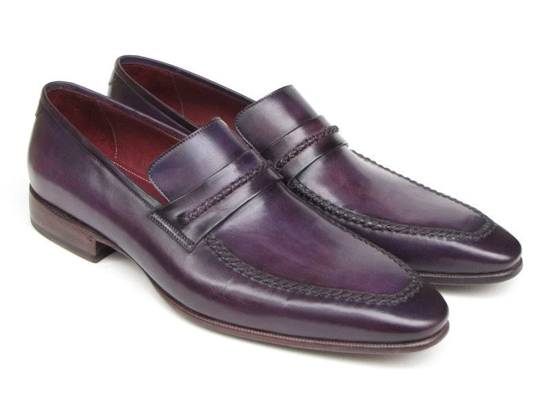 Sustainable Women's Recycled Material Loafers in Gray for Eco - Conscious ShoppersPaul Parkman Men's Purple Loafers Handmade Slip-On Shoes (ID#068-PURP)