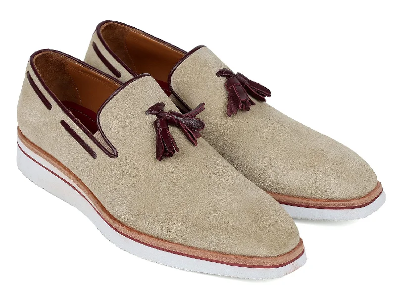 Women's Tassel - Trimmed Loafers with a Low Heel in Olive Green for a Trendy TwistPaul Parkman Men's Smart Casual Tassel Loafers Beige Suede (ID#181-BEI-SD) Women's Tassel - Trimmed Loafers with a Low Heel in Olive Green for a Trendy TwistPaul Parkman Men's Smart Casual Tassel Loafers Beige Suede (ID#181-BEI-SD)