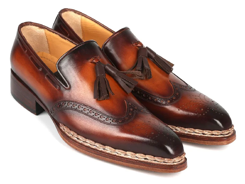 Slip - Resistant Women's Rubber - Sole Loafers in Navy for Wet ConditionsPaul Parkman Norwegian Welted Tassel Loafers Brown Burnished (ID#8507-BRW) Slip - Resistant Women's Rubber - Sole Loafers in Navy for Wet ConditionsPaul Parkman Norwegian Welted Tassel Loafers Brown Burnished (ID#8507-BRW)