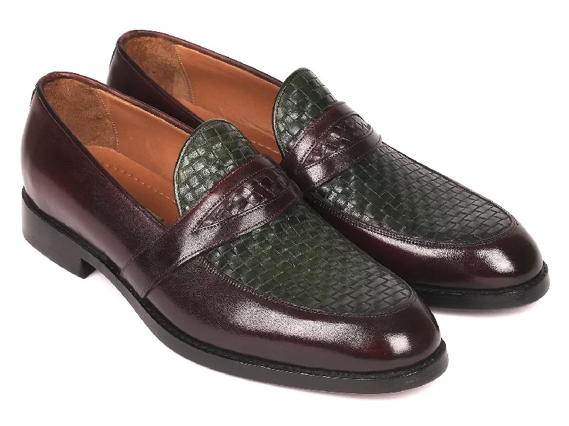 Shock - Absorbing Women's Loafers in Gray for Active LifestylesPaul Parkman Woven Leather Loafers Brown & Green (ID#548LF832)