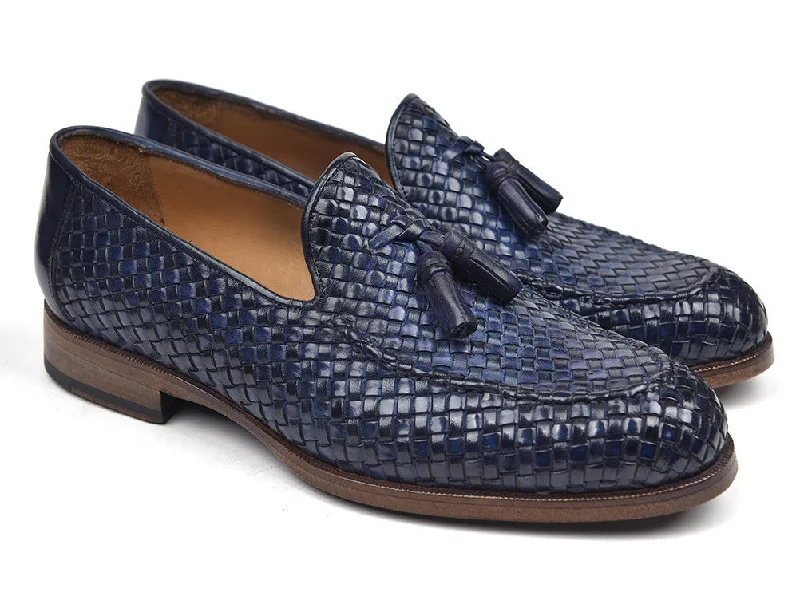 Child - Friendly Women's Loafers in Purple for Moms on the GoPaul Parkman Woven Leather Tassel Loafers Navy (ID#WVN44-NAVY) Child - Friendly Women's Loafers in Purple for Moms on the GoPaul Parkman Woven Leather Tassel Loafers Navy (ID#WVN44-NAVY)