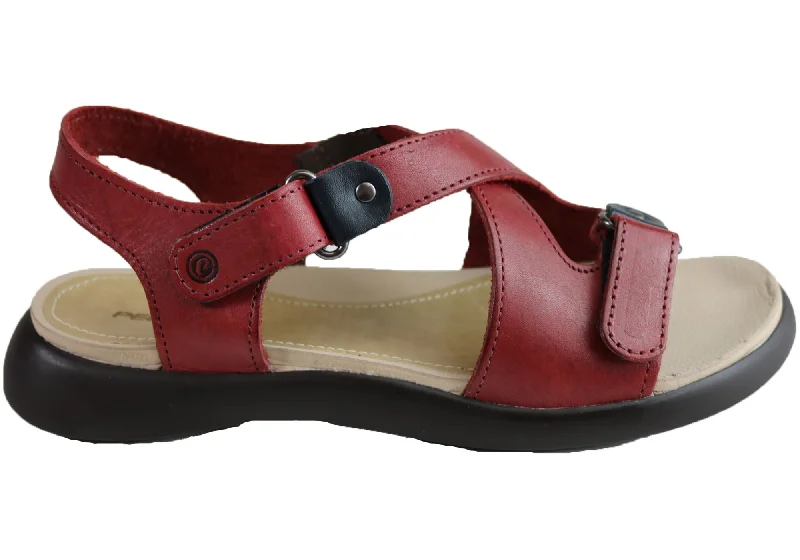 Elastic - Strap Women's Sandals with a Padded Toe in Teal for Easy On - and - OffPegada Ali Womens Comfort Adjustable Leather Sandals Made In Brazil