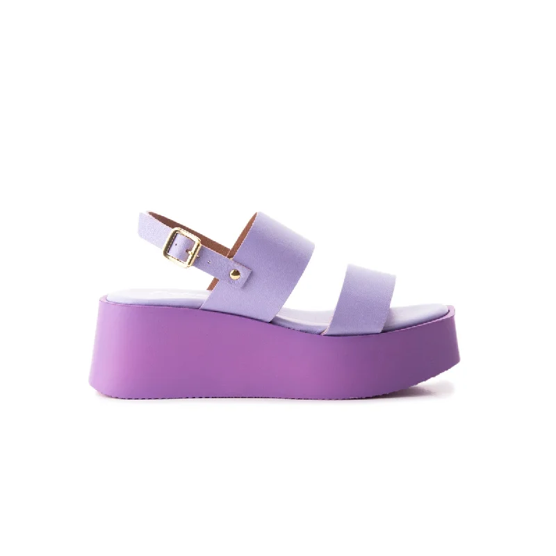 Women's Sandals with a Floral - Printed Upper in Pink for a Feminine Spring LookPelosa Lilac Leather
