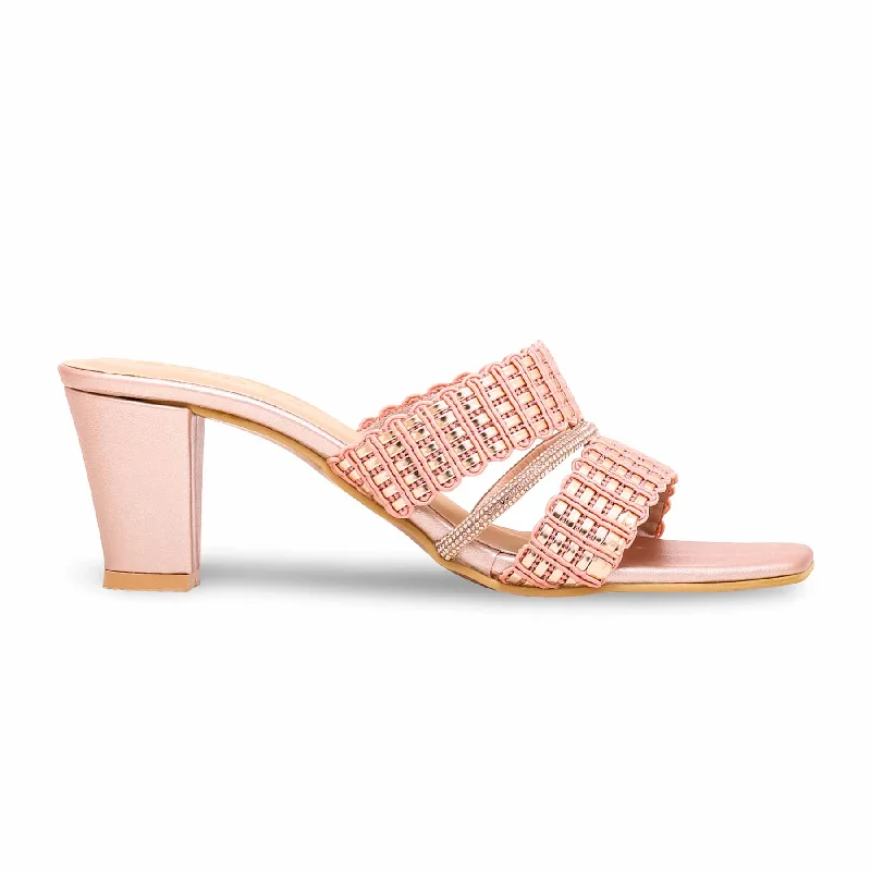 Women's Sandals with a Glitter - Coated Strap in Gold for a Sparkly Summer OutfitPink Formal Sandal FR8181