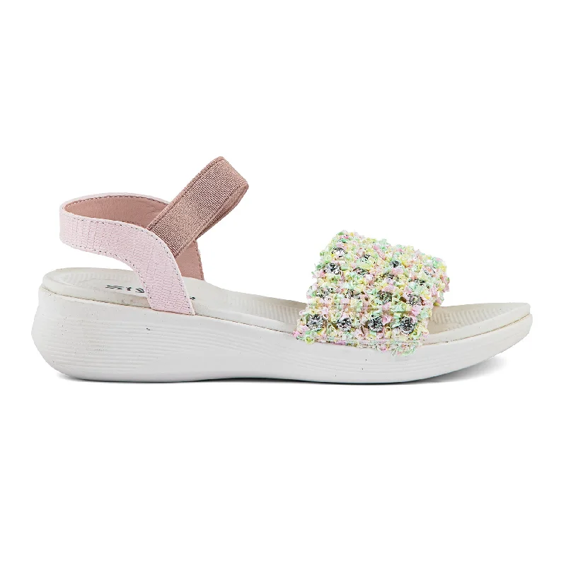 Women's Rhinestone - Embellished Open - Toe Sandals in Silver for a Glamorous Party LookPink Formal Sandal PU0339
