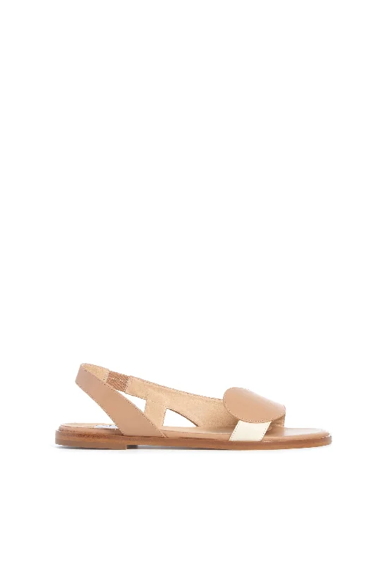Women's Thong Sandals with a Beaded Design in Multicolor for a Beachy AestheticPippa Flat Sandal in Ivory & Nude Nappa Leather