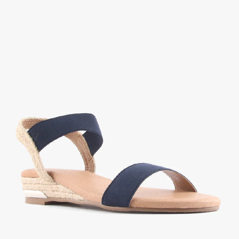 Women's Sandals with a Floral - Printed Upper in Pink for a Feminine Spring LookPLATED NAVY