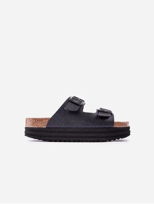 Women's Leather - Strapped Sandals with a Braided Detail in Brown for a Rustic AppealPlum Women's Vegan Footbed Sandals | Black Matte Women's Leather - Strapped Sandals with a Braided Detail in Brown for a Rustic AppealPlum Women's Vegan Footbed Sandals | Black Matte