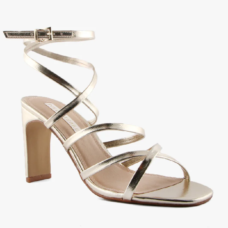 Women's Strappy Gladiator Sandals with Buckle Closures in Tan for a Boho LookPORTMAN GOLD