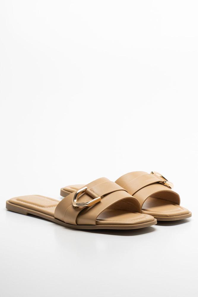 Women's Ankle - Strap Sandals with a Block Heel in Red for a Sophisticated StyleSandal Natural