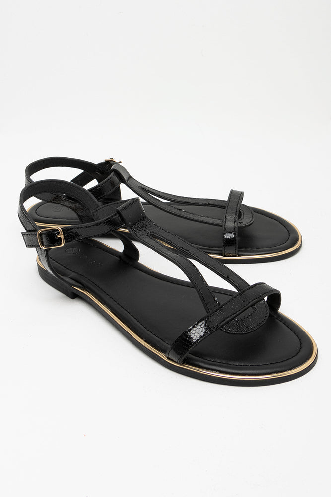 Women's Ankle - Strap Sandals with a Block Heel in Red for a Sophisticated StyleStrappy Sandal Black