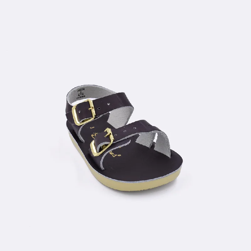 Women's Sandals with a Glitter - Coated Strap in Gold for a Sparkly Summer OutfitSun-San Sea Wee Brown