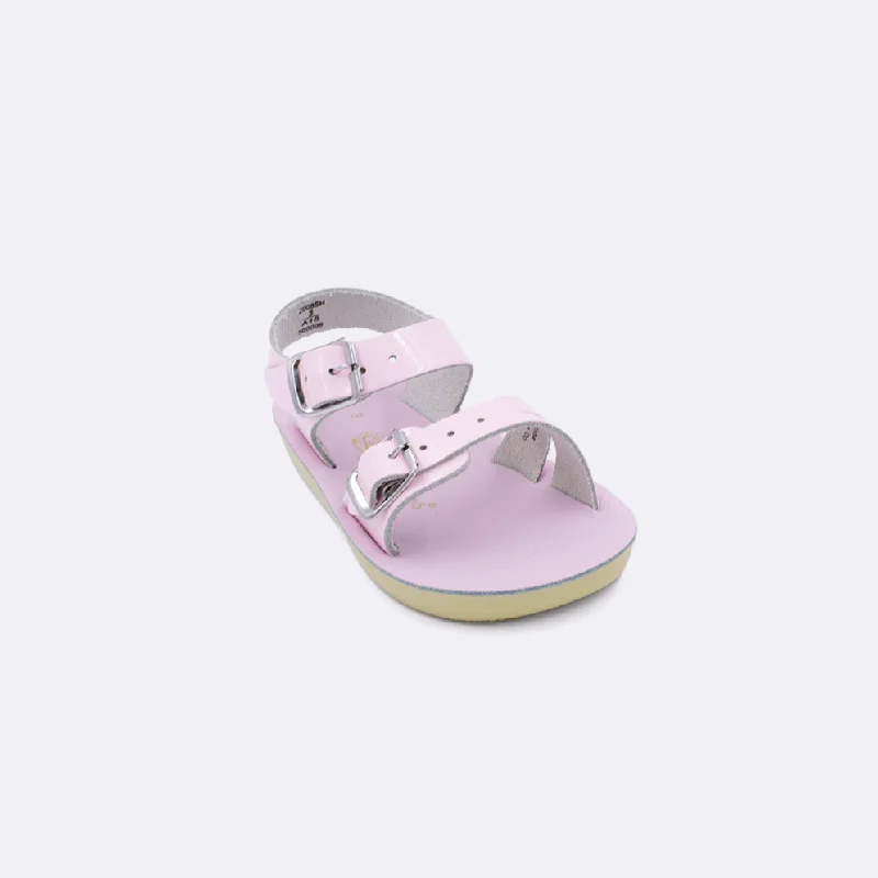 Women's Leather - Strapped Sandals with a Braided Detail in Brown for a Rustic AppealSun-San Sea Wee Shiny Pink