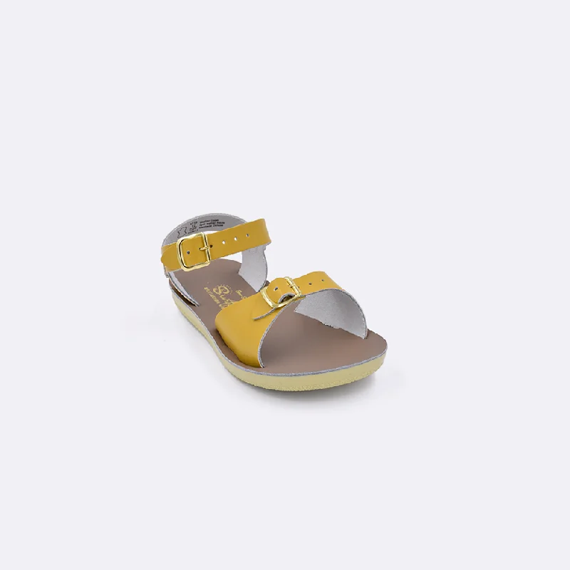 Women's Sandals with a Wedge Heel and a Tassel Detail in Orange for a Trendy LookSun-San Surfer Mustard - Toddler