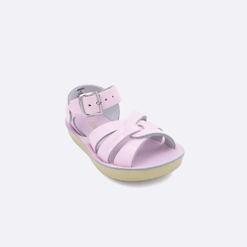 Adjustable Strap Women's Sandals with a Padded Heel in Pink for a Custom FitSun-San Swimmer Shiny Pink - Toddler