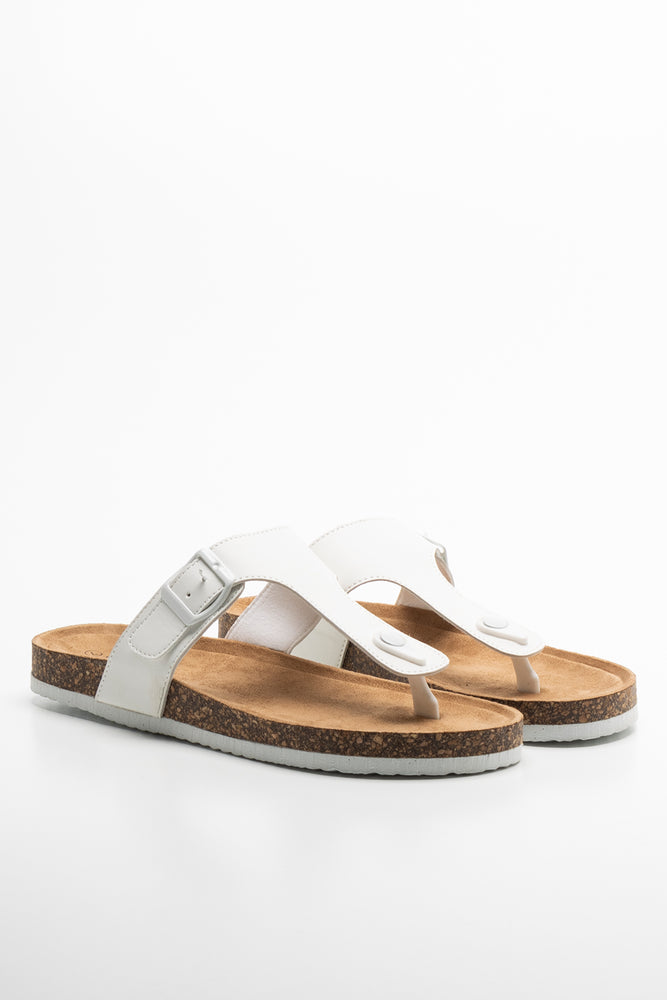 Lightweight Women's Mesh - Paneled Sandals in Yellow for BreathabilityT-Bar Footbed Sandal White