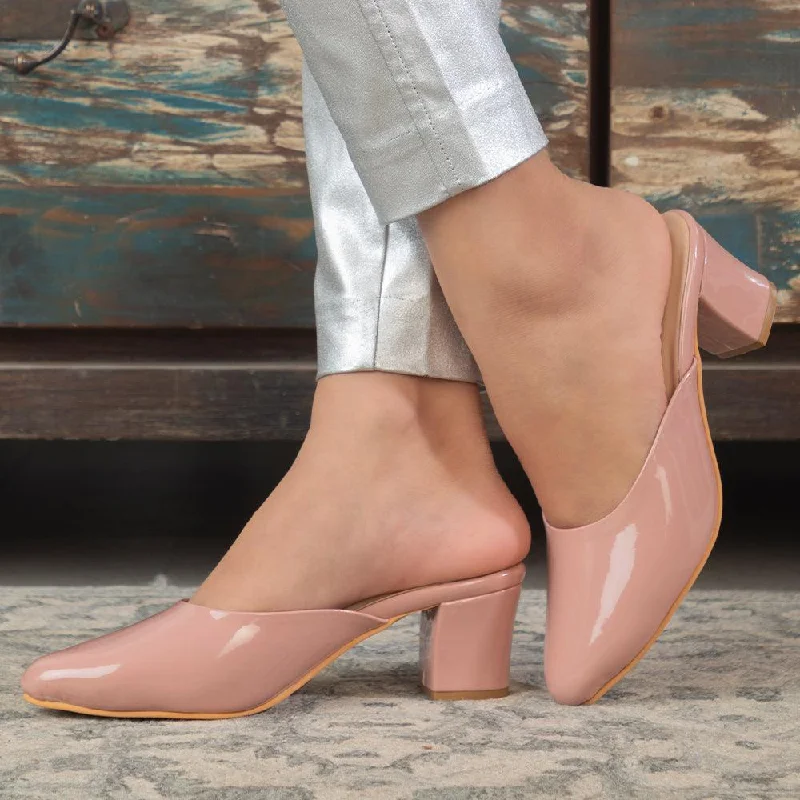 Women's Sandals with a Glitter - Coated Strap in Gold for a Sparkly Summer OutfitThe Carbo Pink Women's Dress Block Heel Sandals Tresmode