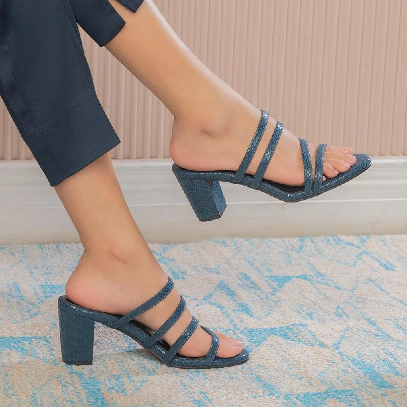Adjustable Strap Women's Sandals with a Padded Heel in Pink for a Custom FitThe Imulate Blue Women's Dress Block Heel Sandals Tresmode