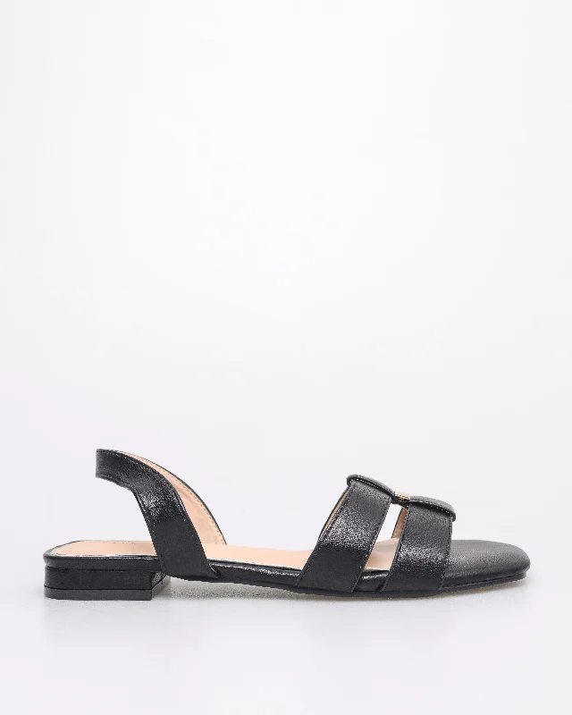 Women's Sandals with a Glitter - Coated Strap in Gold for a Sparkly Summer OutfitTomaz NN357 Ladies Square Toe Slingback Flats