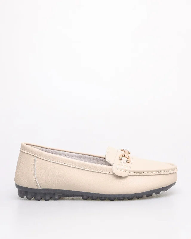 Women's Cork - Soled Espadrille Sandals with a Rope - Trimmed Upper in Navy for a Summer VibeTomaz YX200 Ladies Buckle Flats (Cream)