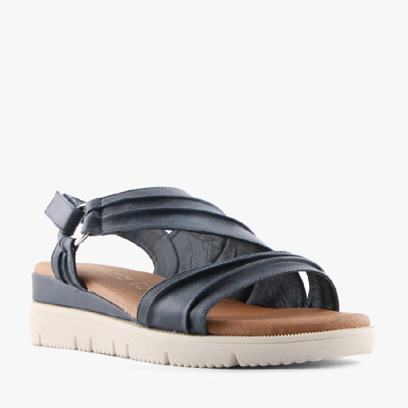 Women's Sandals with a Floral - Printed Upper in Pink for a Feminine Spring LookTRACKS NAVY