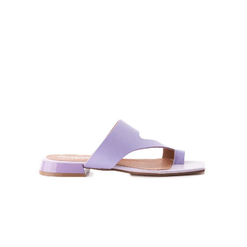 Women's Leather - Strapped Sandals with a Braided Detail in Brown for a Rustic AppealTropea Lilac Leather
