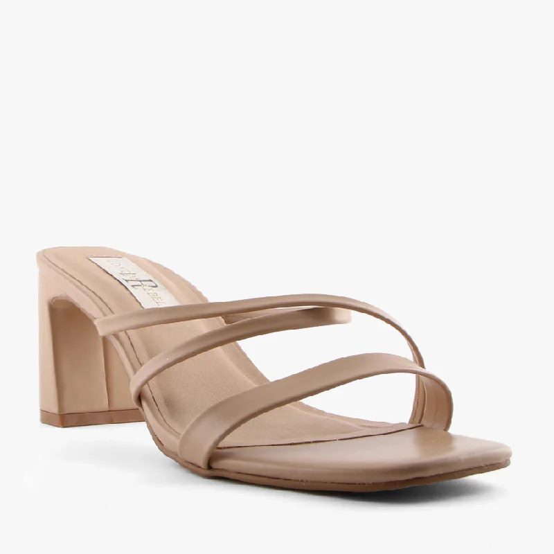Women's Sandals with a Glitter - Coated Strap in Gold for a Sparkly Summer OutfitVAHLI NUDE