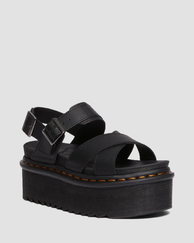Women's Flat Slide Sandals with a Memory Foam Insole in White for All - Day ComfortVoss II Quad Athena Leather Platform Sandals