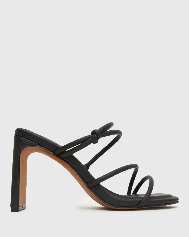 Anti - Slip Women's Sandals with a Grooved Sole in Green for Outdoor AdventuresWider Fit CLEOPATRA High-Heeled Strappy Mules