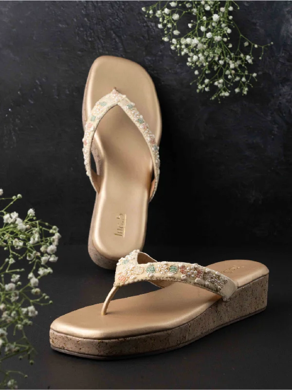 Orthopedic Women's Sandals with Arch Support in Gray for Foot HealthWomens Beige Ethnic Embellished Round Toe Casual Sandals