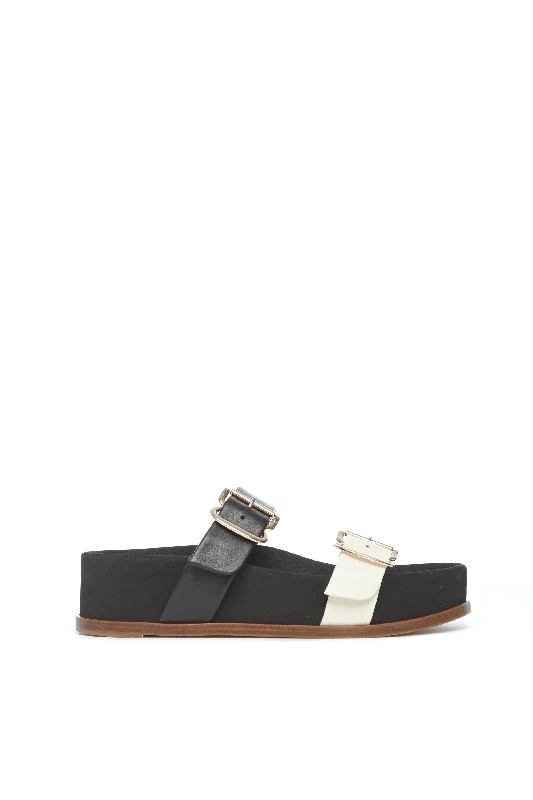 Women's Ankle - Strap Sandals with a Block Heel in Red for a Sophisticated StyleWren Platform Sandal in Black & Ivory Nappa Leather