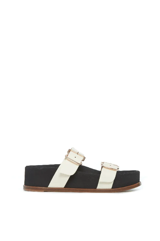 Women's Leather - Strapped Sandals with a Braided Detail in Brown for a Rustic AppealWren Platform Sandal in Ivory Nappa Leather