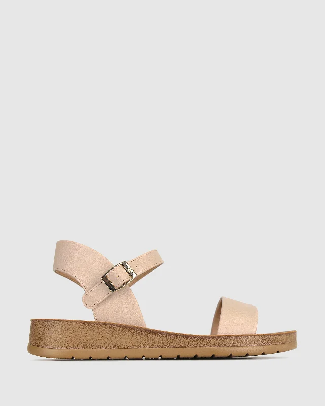 Women's Cork - Soled Espadrille Sandals with a Rope - Trimmed Upper in Navy for a Summer VibeWider Fit RAMBLE Vegan Sandals