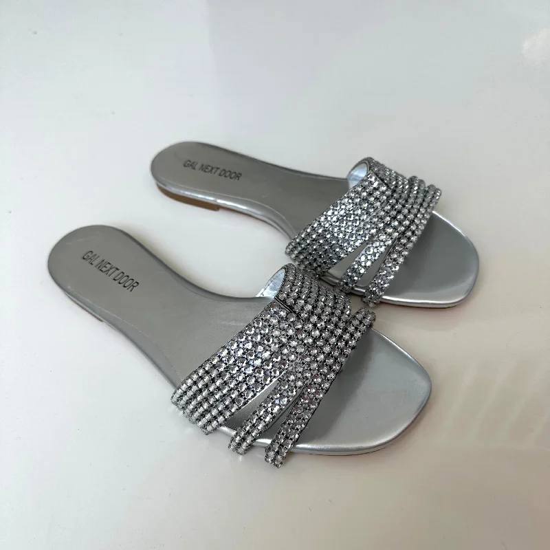 Women's Sandals with a Glitter - Coated Strap in Gold for a Sparkly Summer Outfit Women's Sandals with a Glitter - Coated Strap in Gold for a Sparkly Summer Outfit Anti - Slip Women's Sandals with a Grooved Sole in Green for Outdoor AdventuresAmina - Silver With Silver Diamante Detail Slip On Sandals Women's Sandals with a Glitter - Coated Strap in Gold for a Sparkly Summer Outfit Women's Sandals with a Glitter - Coated Strap in Gold for a Sparkly Summer Outfit Anti - Slip Women's Sandals with a Grooved Sole in Green for Outdoor AdventuresAmina - Silver With Silver Diamante Detail Slip On Sandals