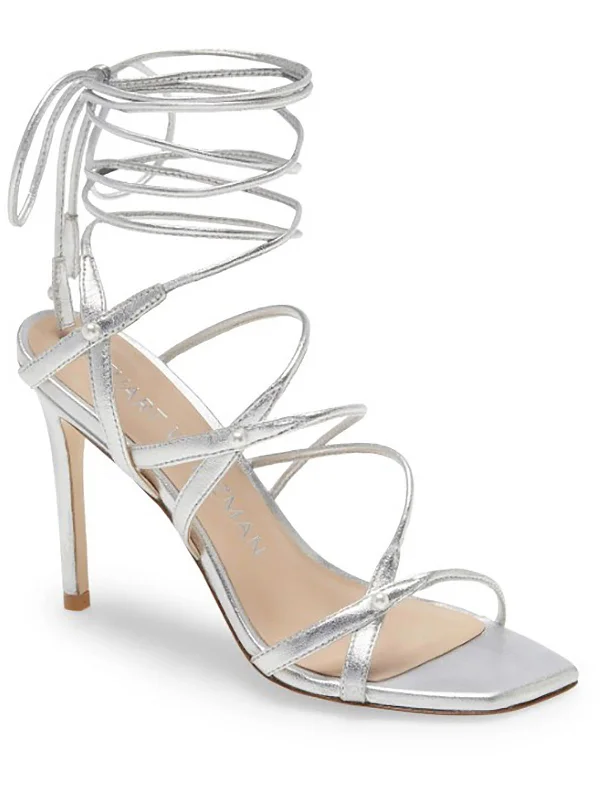 Women's Flat Slide Sandals with a Memory Foam Insole in White for All - Day Comfort Women's Flat Slide Sandals with a Memory Foam Insole in White for All - Day Comfort Waterproof Women's Rubber Beach Sandals with Arch Support in Blue for Water ActivitiesAstrid Womens Leather Ankle Wrap Heels