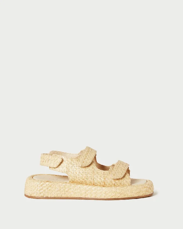 Women's Sandals with a Glitter - Coated Strap in Gold for a Sparkly Summer Outfit Women's Sandals with a Glitter - Coated Strap in Gold for a Sparkly Summer Outfit Elastic - Strap Women's Sandals with a Padded Toe in Teal for Easy On - and - OffBlaise Natural Raffia Platform Sandal