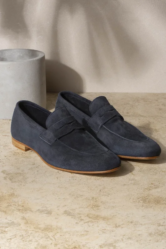 Shock - Absorbing Women's Loafers in Gray for Active LifestylesBlue soft penny loafers - Made In Italy Shock - Absorbing Women's Loafers in Gray for Active LifestylesBlue soft penny loafers - Made In Italy