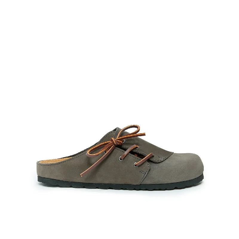 Women's Sandals with a Glitter - Coated Strap in Gold for a Sparkly Summer Outfit Women's Sandals with a Glitter - Coated Strap in Gold for a Sparkly Summer Outfit Anti - Slip Women's Sandals with a Grooved Sole in Green for Outdoor AdventuresGrey sabot clogs ESTER made with nubuck leather