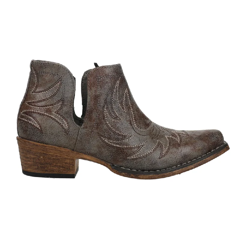 women's ankle boots with studsAva Embroidered Snip Toe Cowboy Booties
