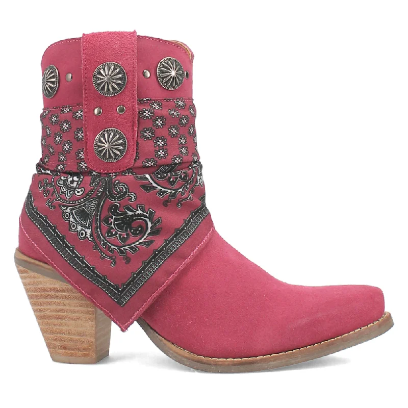 women's ankle boots with cutoutsBandida Paisley Studded Round Toe Cowboy Booties