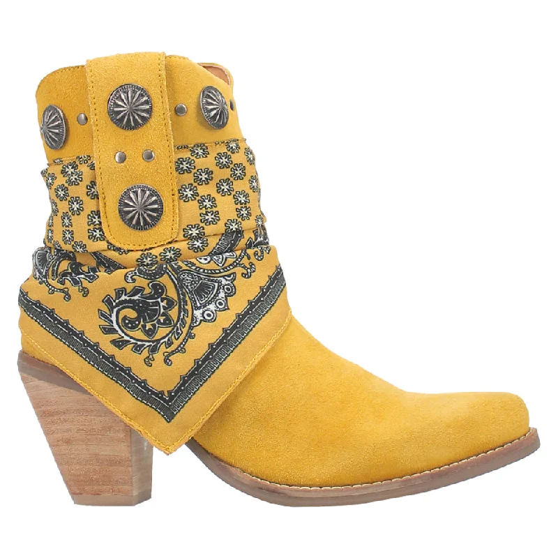 women's ankle boots with block heelsBandida Paisley Studded Round Toe Cowboy Booties
