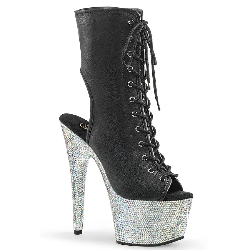women's ankle boots with square toeBejeweled-1016-7