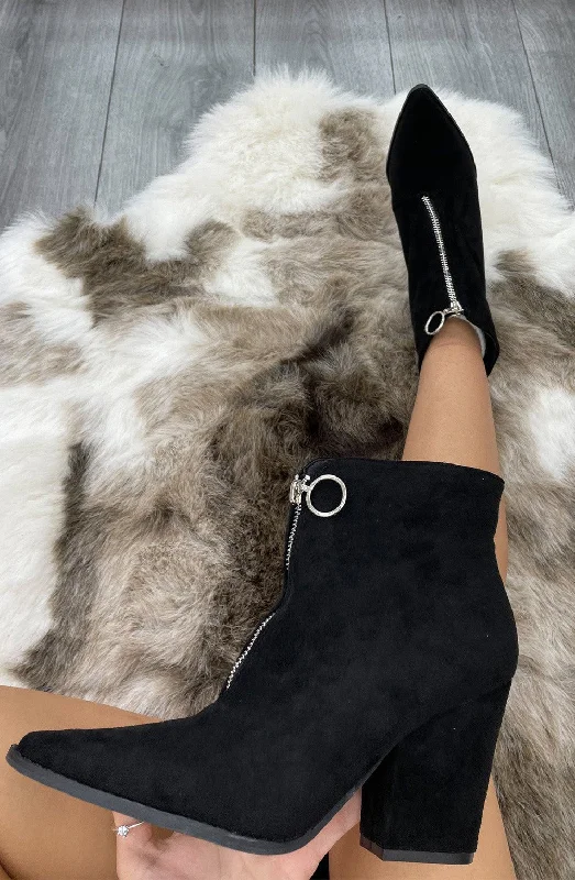 women's ankle boots with embroideryBlack Classic Zip Up Faux Suede Heeled Cowboy Boot women's ankle boots with embroideryBlack Classic Zip Up Faux Suede Heeled Cowboy Boot