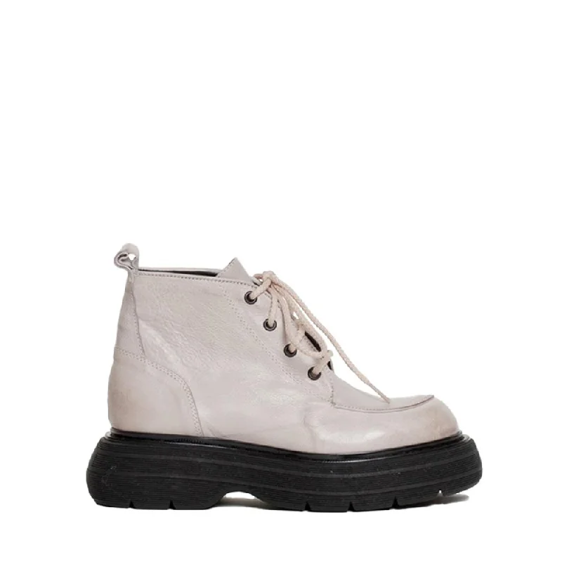 women's ankle boots with metallic finishInes Off White Ankle Boots