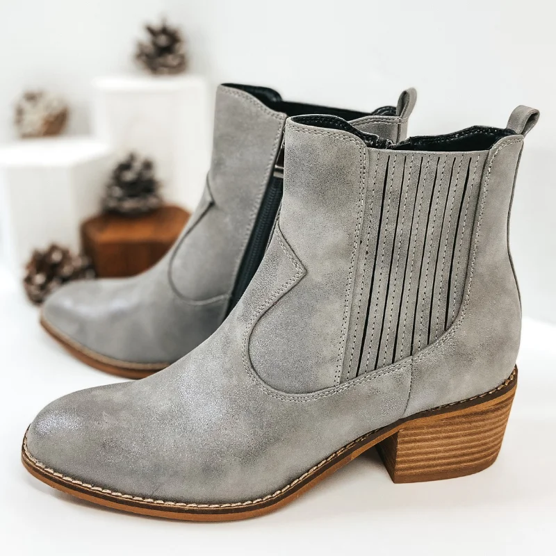 women's ankle boots with tasselCorky's | Starboard Zip Up Ankle Booties in Grey Metallic women's ankle boots with tasselCorky's | Starboard Zip Up Ankle Booties in Grey Metallic
